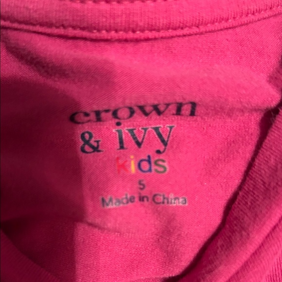 Crown & Ivy Fuchsia Tee with Floral Elephant - Picture 3 of 3